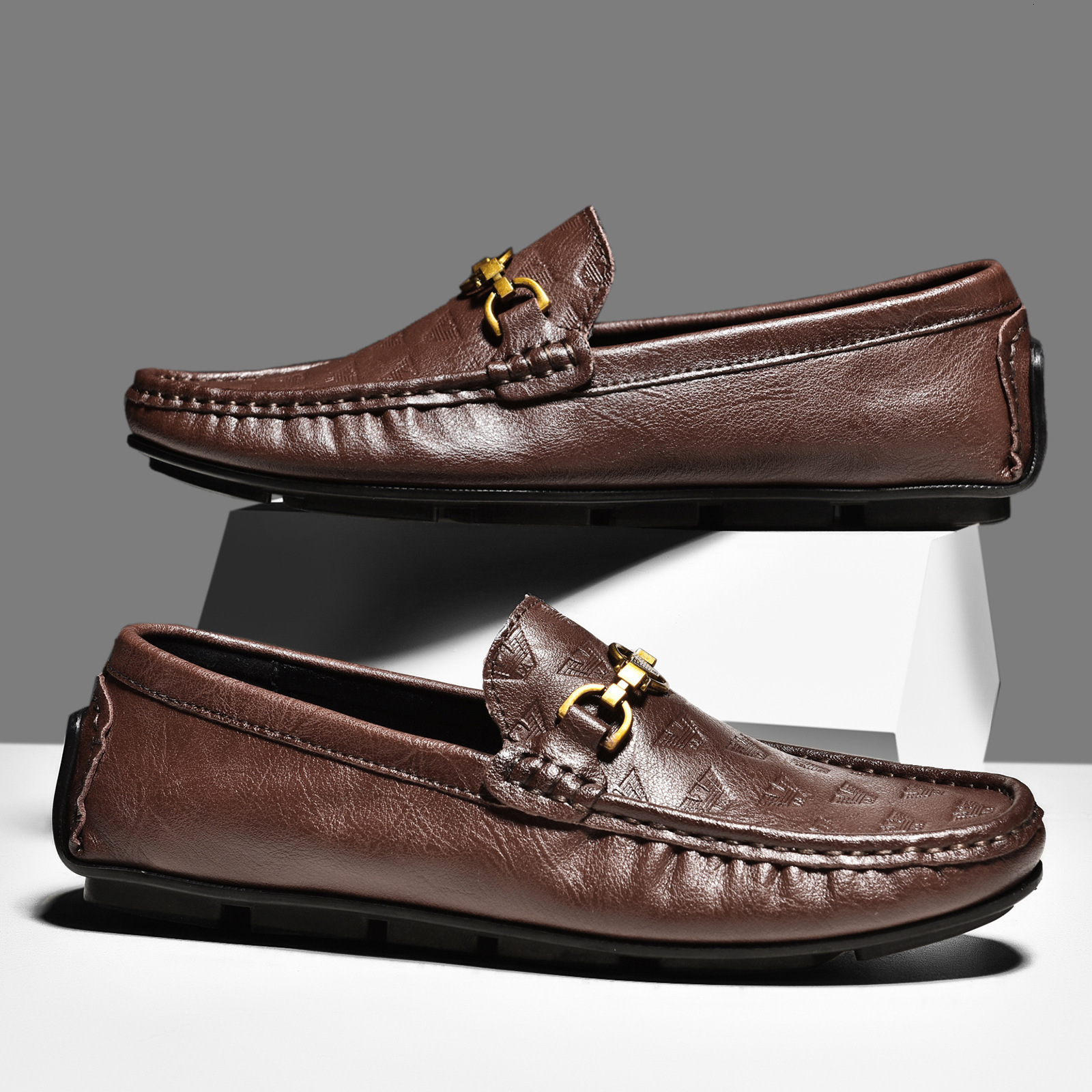 Fashion Mens Metal Bit Driving Loafers Anti Slip Sole Fashion Gifts Design For All Day Walking Comfort