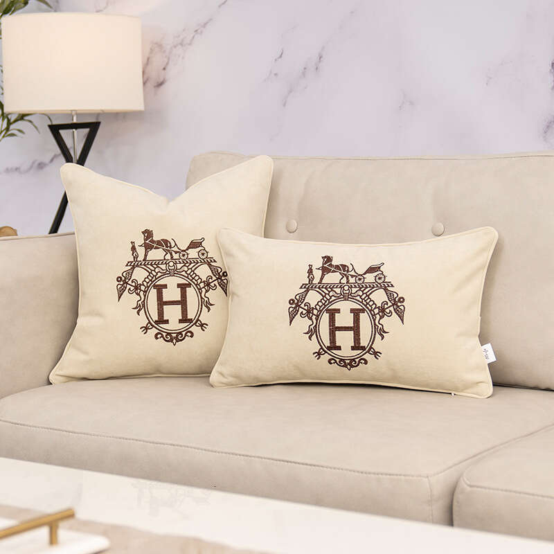 Nordic Geometric Pillow Warm Red Orange Sofa Cushion Modern American Style Simple Backrest Cover For Home Decor