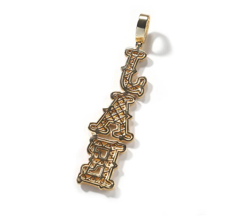 THE BLING Custom Name Iced Out Baguettecz Cubic Zirconia Number Letter Pendant Chain Necklace Hiphop Punk Jewelry For Gift