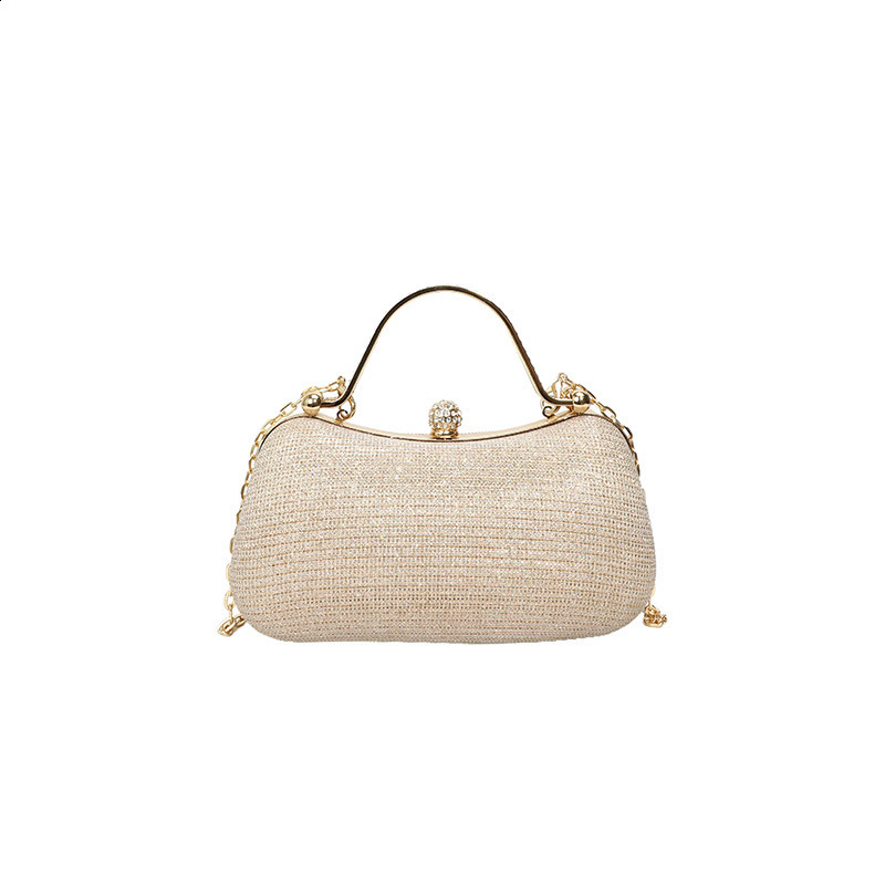Chain Handbag Niche Womens Fashion Evening Bag Sparkling Diamond Crossbody Banquet Clutch Wedding Party 240813