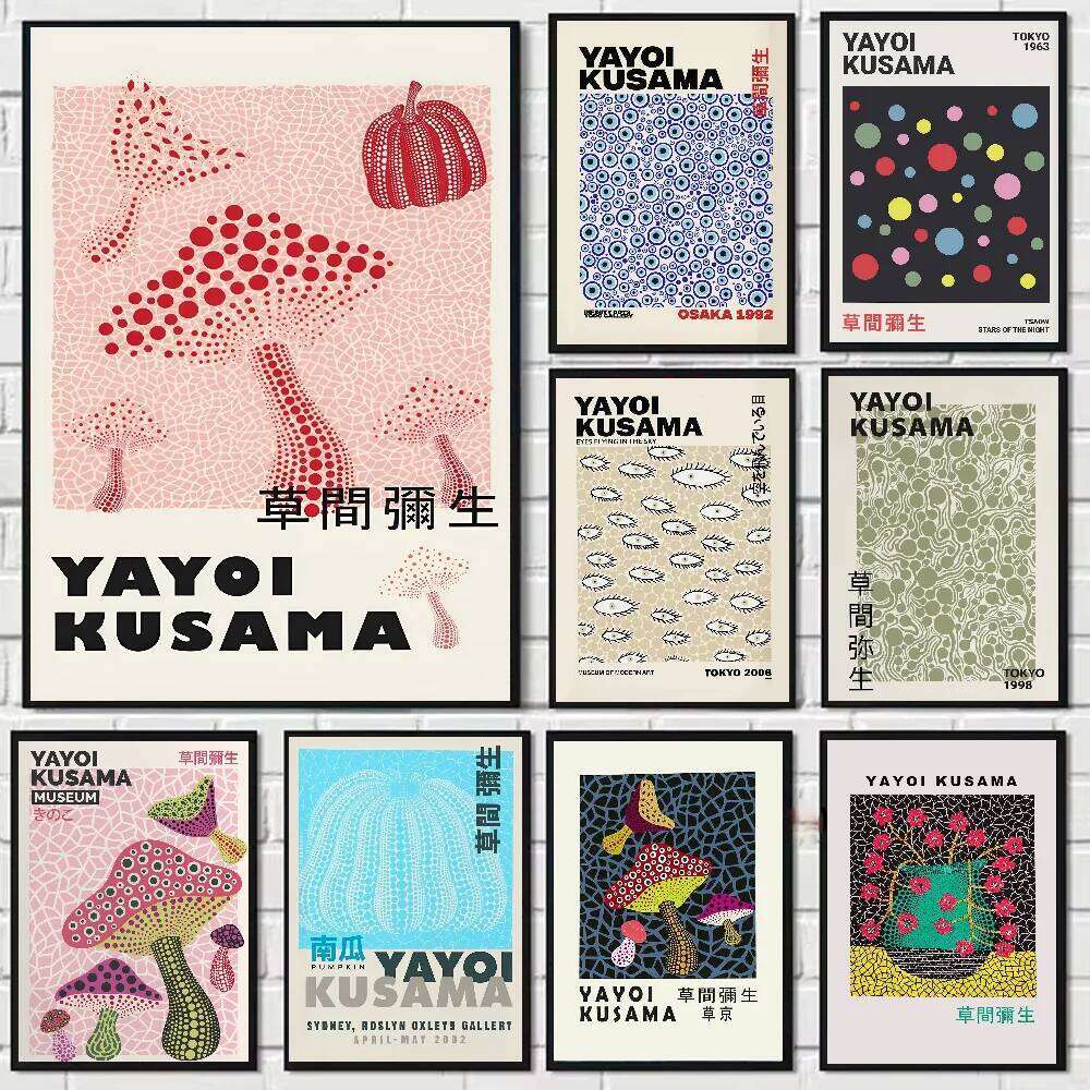 Y-Yayoi Kusama Pumpkin Poster HD art sticky wall waterproof home living room bedroom bar aesthetic decoration 26L0529
