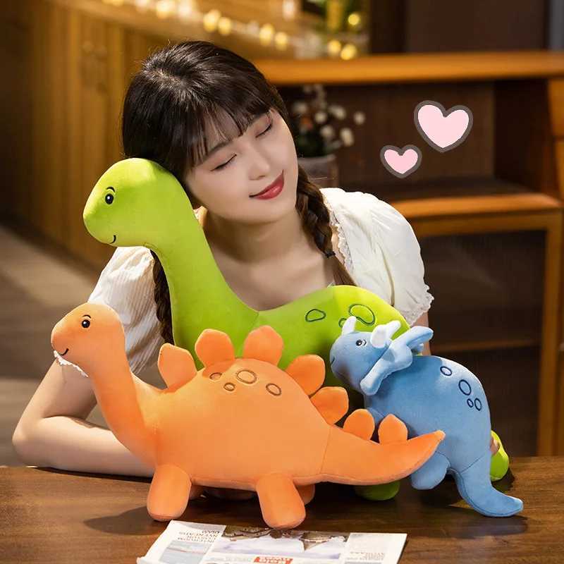 Colorful Dinosaur Plush Toy Cute Stuffed Animals Triceratops Plushies Kawaii Soft Kids Toys for Boys Girls Home Decor M260529