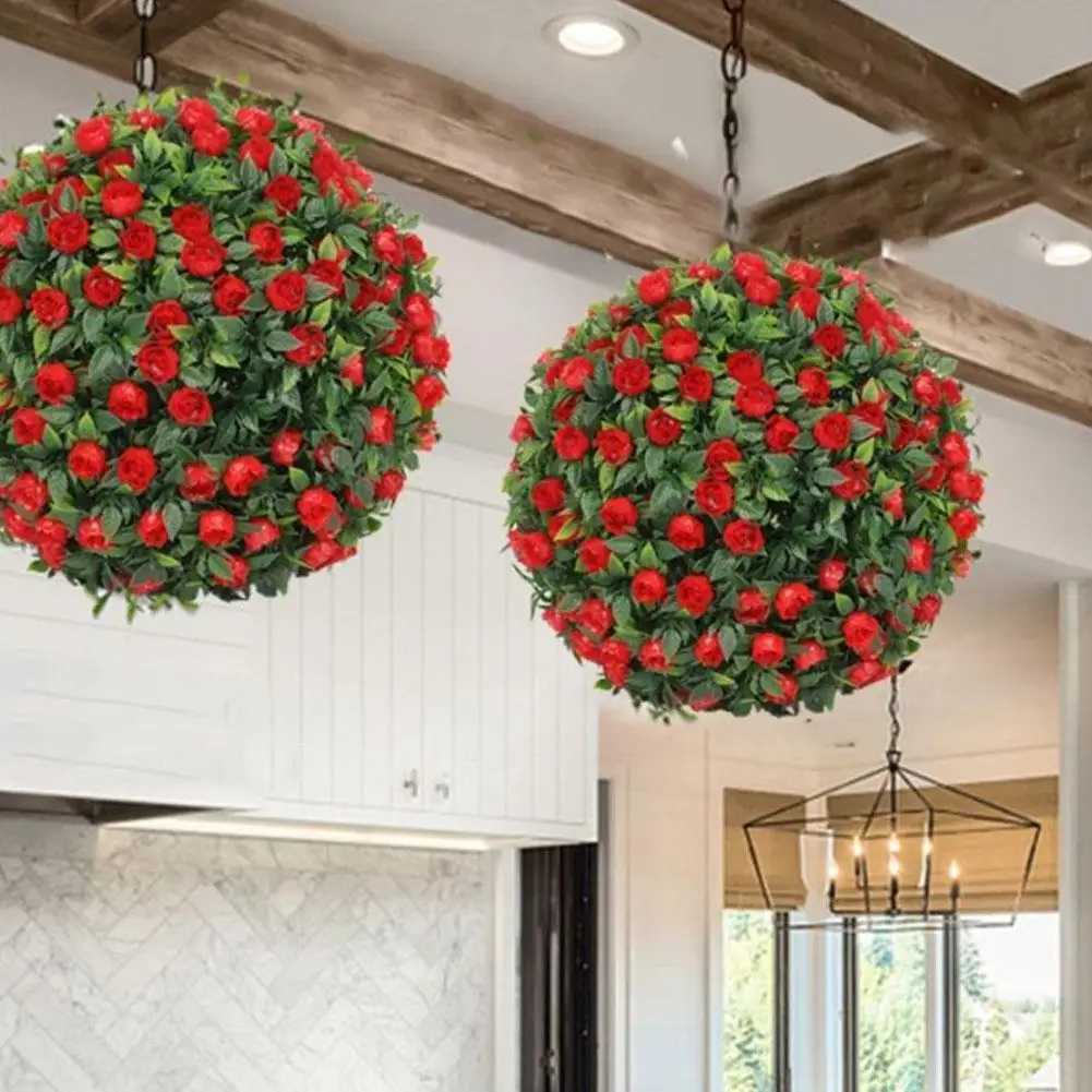 Artificial Flower Balls Eucalyptus Leaves Green Plants Hanging Grass Balls Fake Plants Home Garden Wedding Atmosphere Decoration C260529