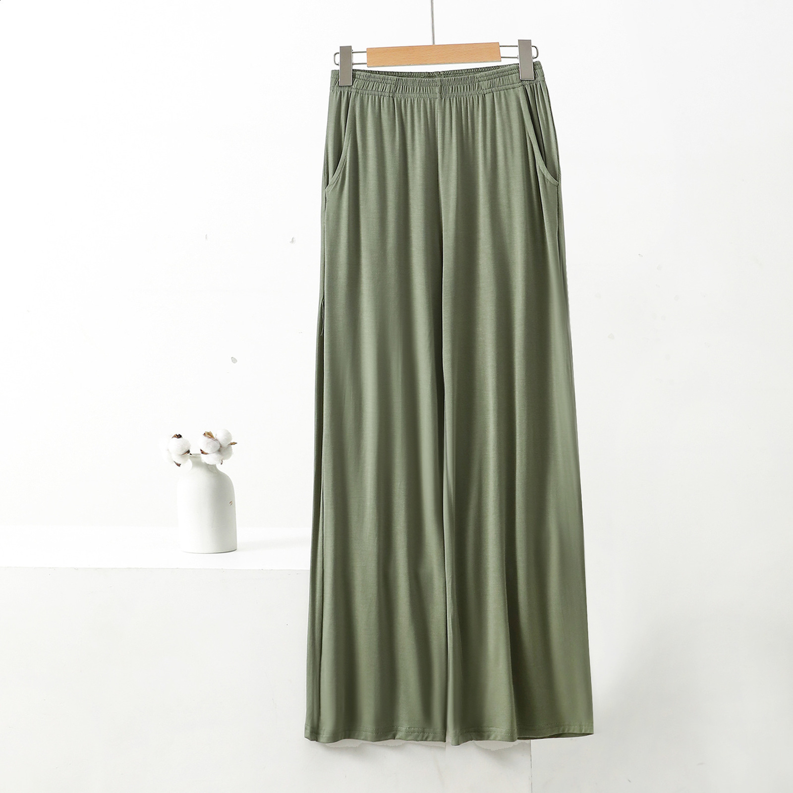 Women's Sleepwear Modal Cotton Home Pants with Pocket for Women's Spring and Summer 8xl Loose Casual Wear Thin Wide Leg Pajamas Pants 231026