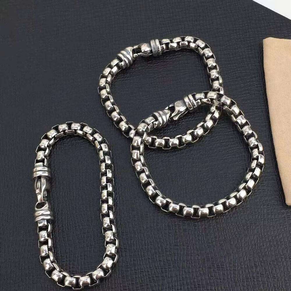 High-Quality DY Designer Brand Jewelry Hip-Hop David 5mm Box Chain Unisex Bracelet Jewelry Designer Fashion Bracelet Wholesale for Men's Box Chai