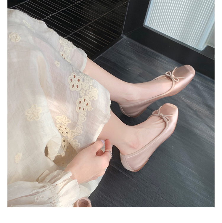 Summer Comfort Womens Bow Ballet Flats Square Toe Soft Leather Casual Ballerina Shoes - view 6
