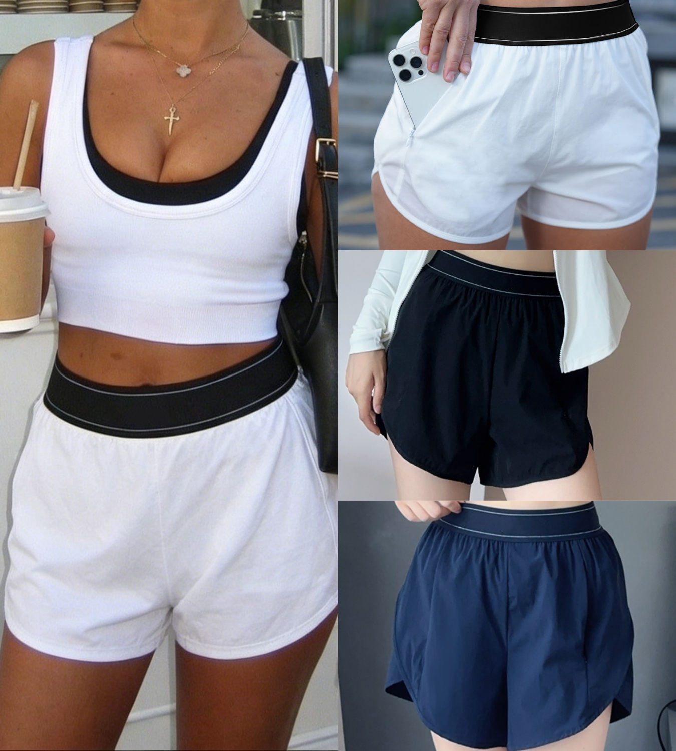 Designer Women Yoga Shorts Fitness Elastic Short Pants With Pocket Girls Summer Running Built Ins Short Pants Breathable Tank Tops T Shirts Exercise C