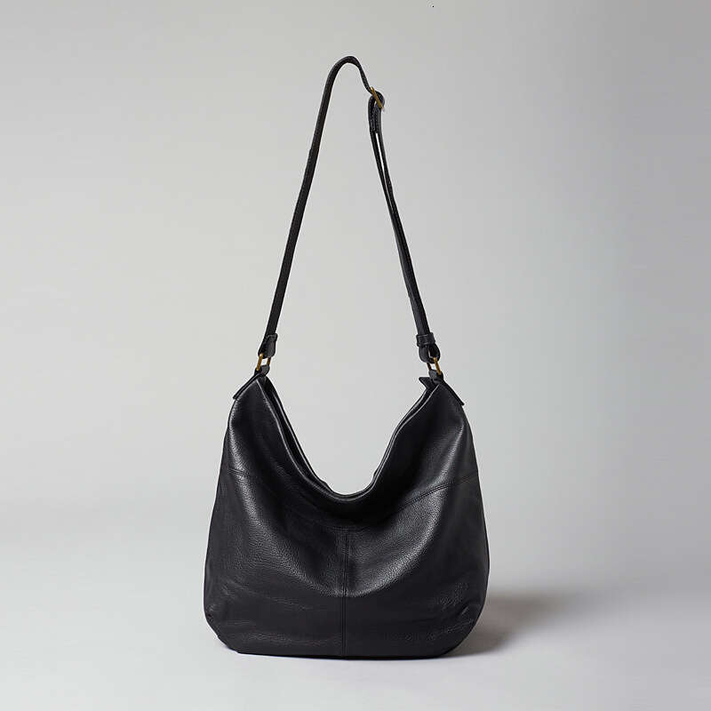 New Top Layer Cowhide Women Bag, Lazy Style Soft Leather Hobo Bag, Large Capacity Casual Shoulder Crossbody Tote Handbag SENYY