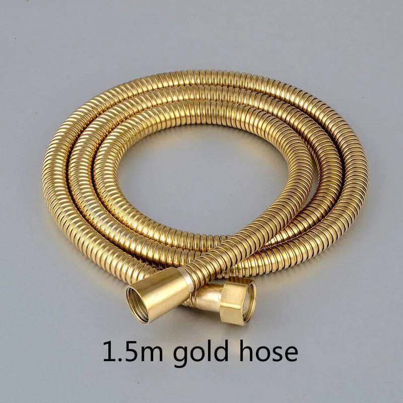 Rosa Mall Golden Set Sprayer with Hose Stainless Steel Gold Black Handhold Rain Shower Head High Pressure 26Y0527