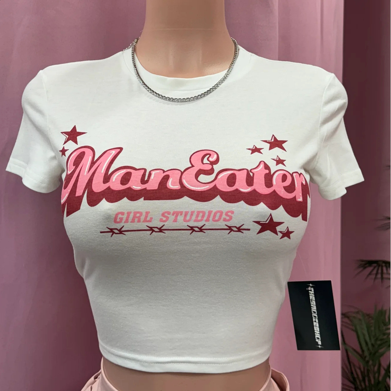 Women's T Shirt Letter Print Cute Sexy Summer Crops Tops Y2k Streetwear Tee Woman Short Sleeve Graphic T Shirts 230607
