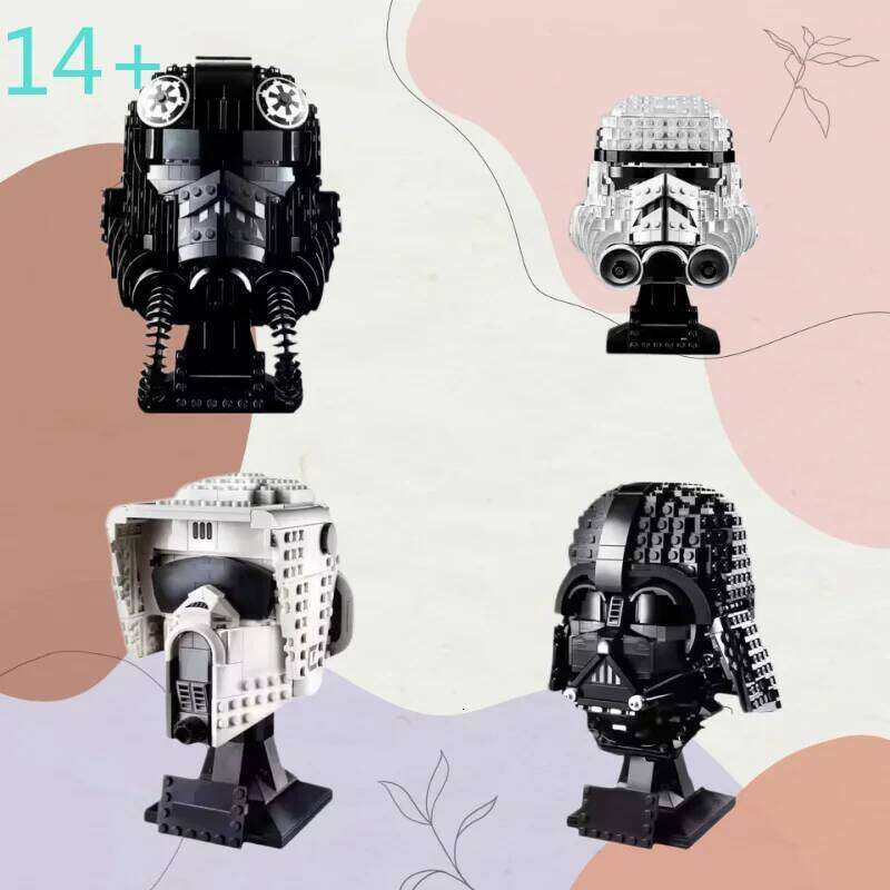 Moc lnright shop Home Decor Party Toys The Manda Darth Vader Luke TIE Fighter Helmet Building Blocks Model Bricks Birthday Gifts W260530