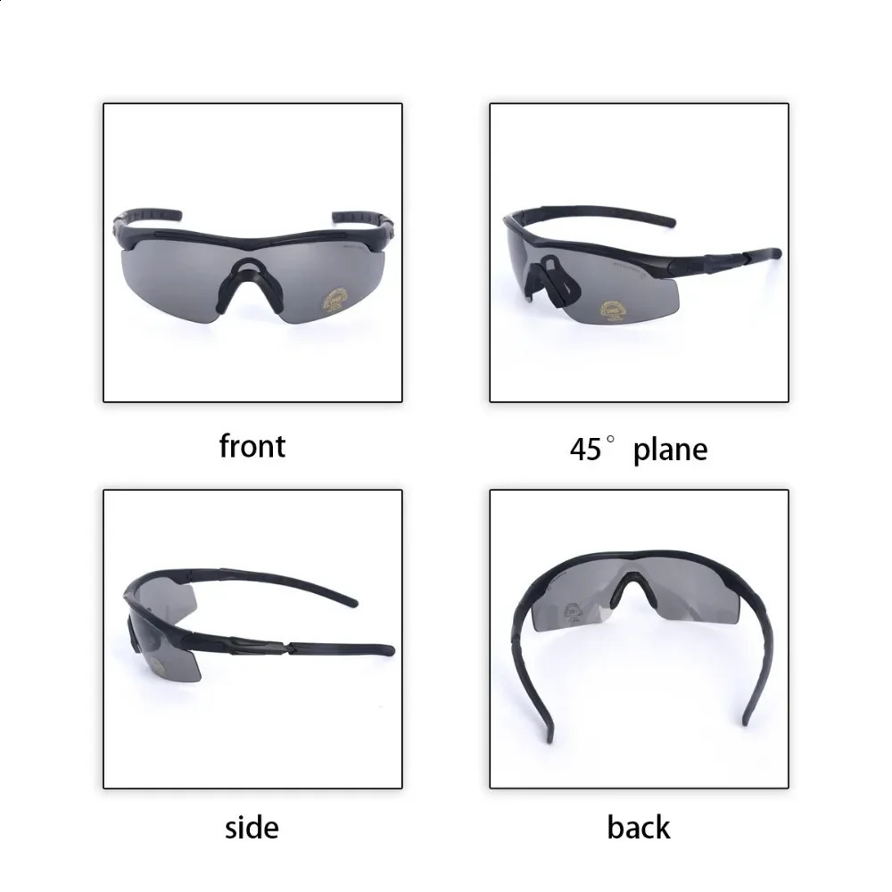 3 Lens Tactical Goggles CS Airsoft Windproof Shooting Polarized Glasses HD Motorcycle Cycling Outdoor Safe Glasses 260529 - view 4