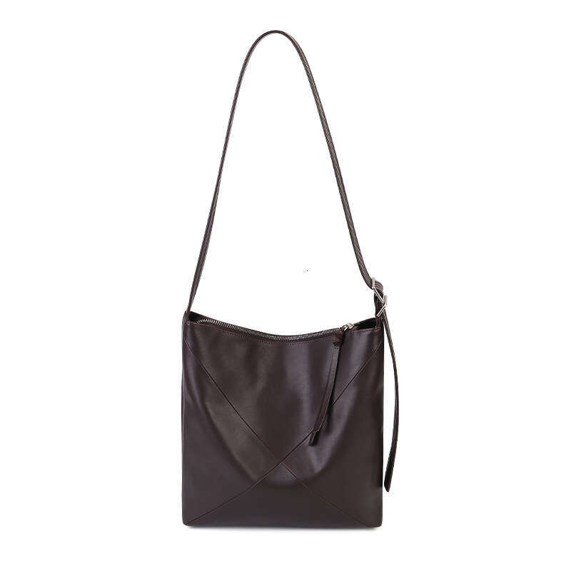 Simple Stylish Genuine Leather Bucket Bag, Lightweight Large Capacity Women Crossbody Shoulder Tote Bag, Ideal for Daily Use Work Commute SENYY