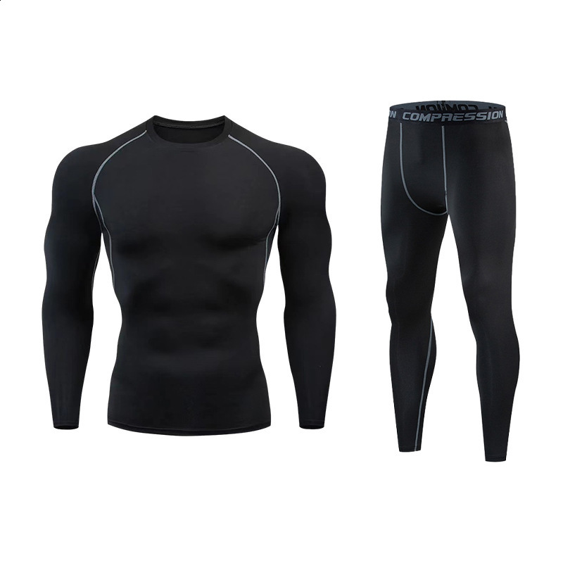 2pcs Men Compression Sportswear Suit Elastic Training Sports Yoga Sets Workout Jogging Fitness Clothing Tracksuit Pants Sporting 260325