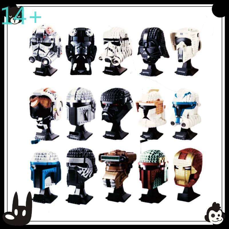 Moc lnright shop Home Decor Party Toys The Manda Darth Vader Luke TIE Fighter Helmet Building Blocks Model Bricks Birthday Gifts W260530