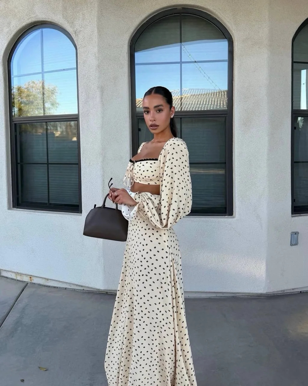 Sexy Polka Dot Tank Top Skirt Women Set Beach Long Lantern Sleeve Tops A-line Trumpet Skirts Suit 2026 Spring Summer Lady Outfit 260618CJ - view 6