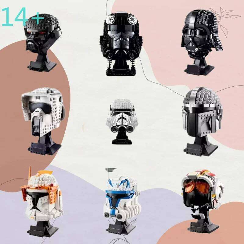 Moc lnright shop Home Decor Party Toys The Manda Darth Vader Luke TIE Fighter Helmet Building Blocks Model Bricks Birthday Gifts W260530