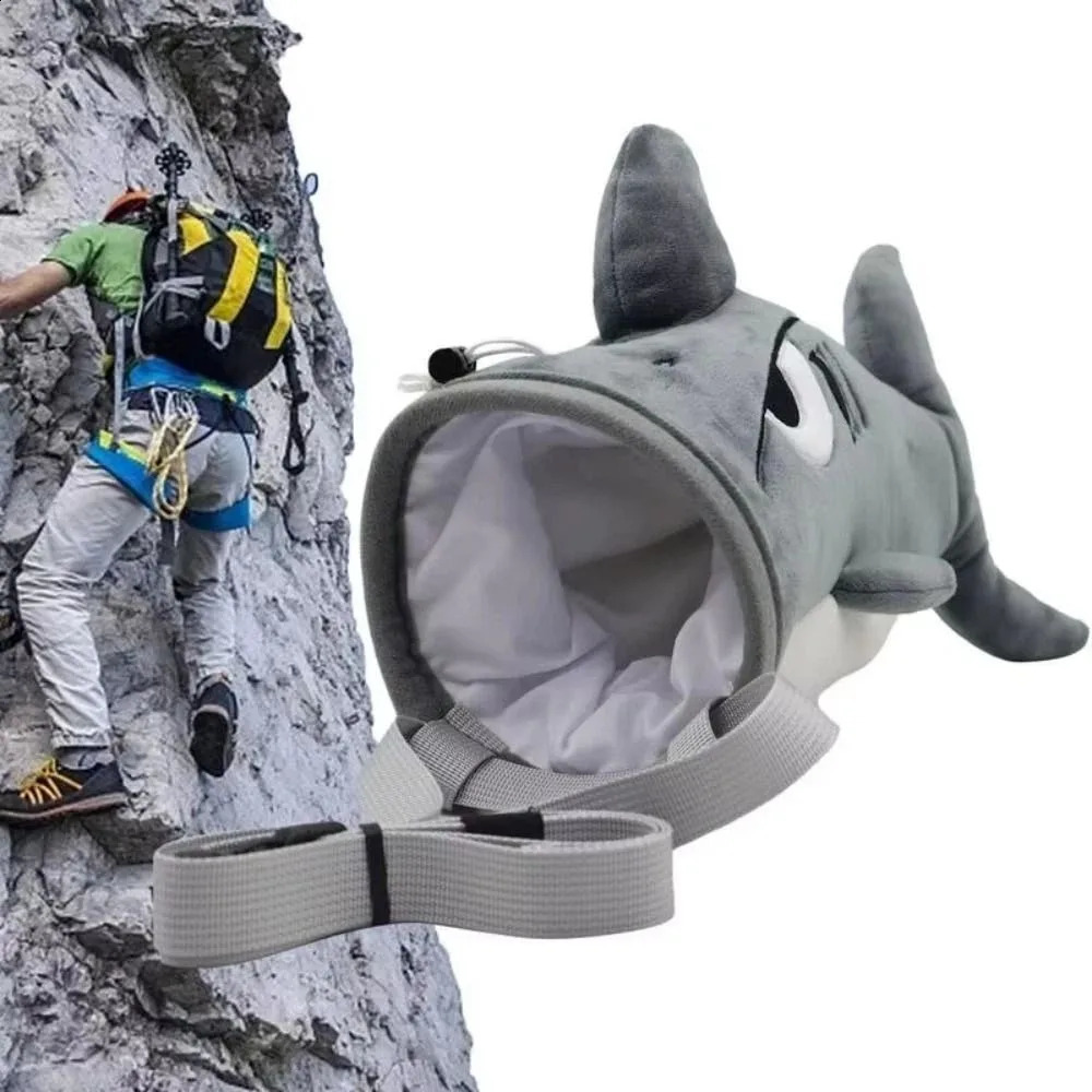 Cute Sloth/Shark Magnesium Powder Bag Stuffed Animal Flannel Rock Climbing Bag Climbing Gear Chalk Bag Outdoor Sports 260529