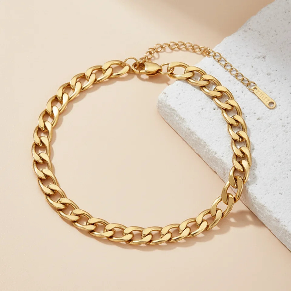 DOTIFI Stainless Steel Minimalist Chain Ankle Bracelet For Women Cuban Chain Fashionable And Unique Versatile Ankle Jewellery 260528 - view 4