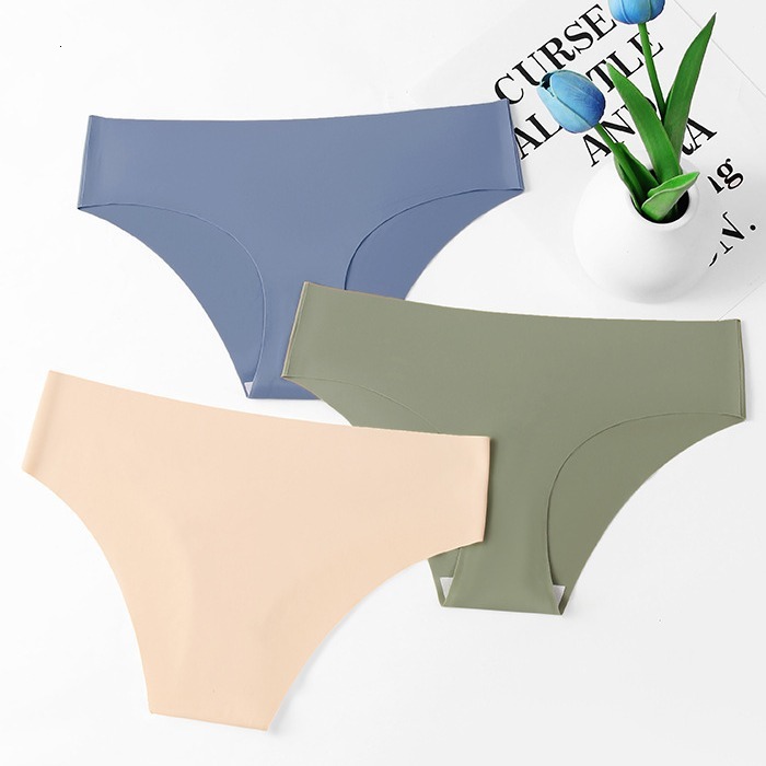 Plus Size Butt Lifting Seamless Ice Silk Panties, Low Waist, Breathable, Anti-Bacterialb Sexy Pure Desire Sports T-Pants Breathable Low Waist Briefs - view 3