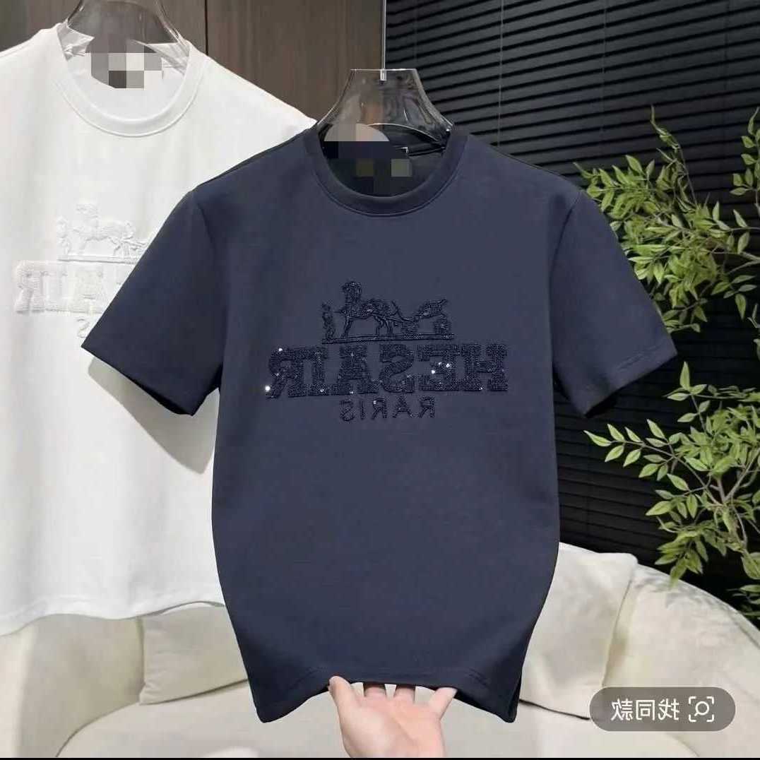 Designer 2026 Light Horse Year Embroidered Thickened Mens Short Sleeve Shirt Simple and Versatile Available in Red Black White and Purple88