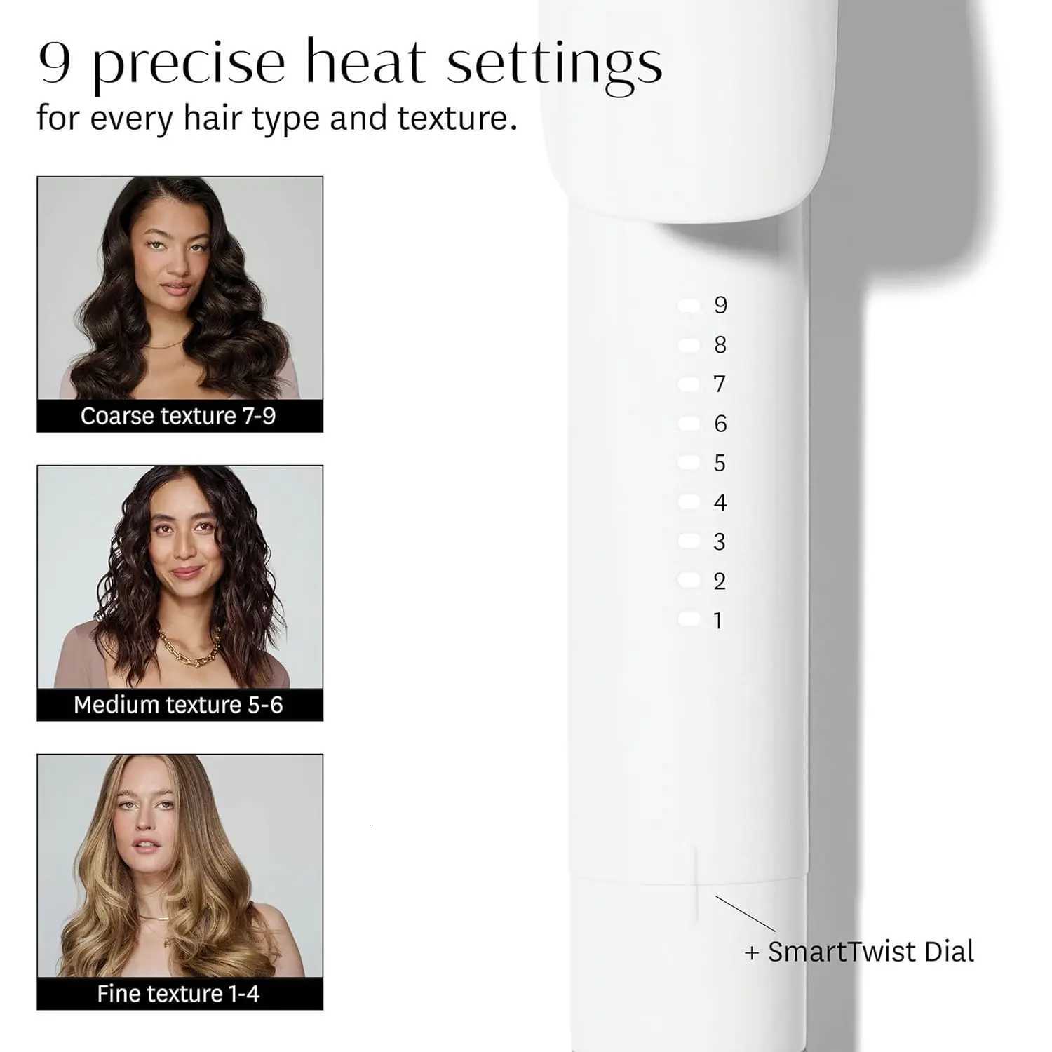 1 to 15 Ceramic Curling Iron with 9 Heat Settings for Fast Styling on All Hair TypesT260530