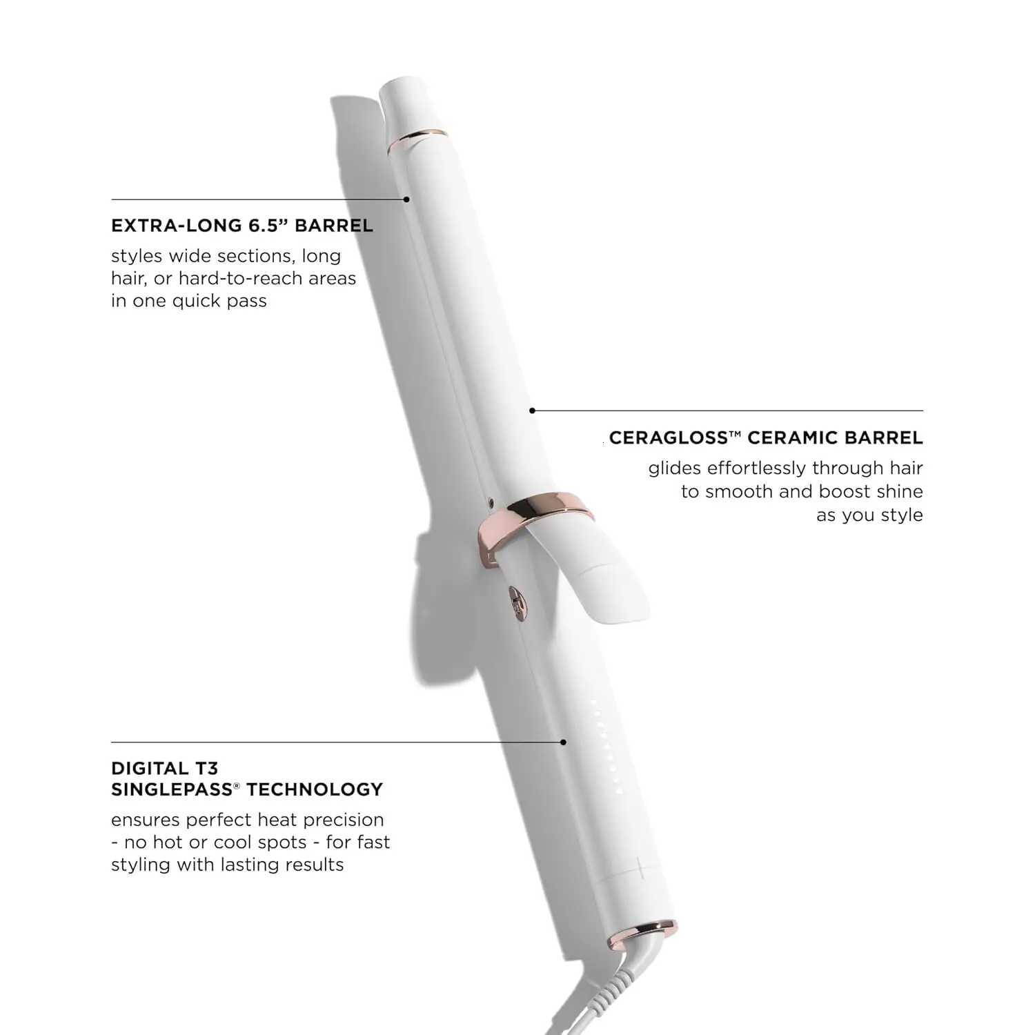 1 to 15 Ceramic Curling Iron with 9 Heat Settings for Fast Styling on All Hair TypesT260530