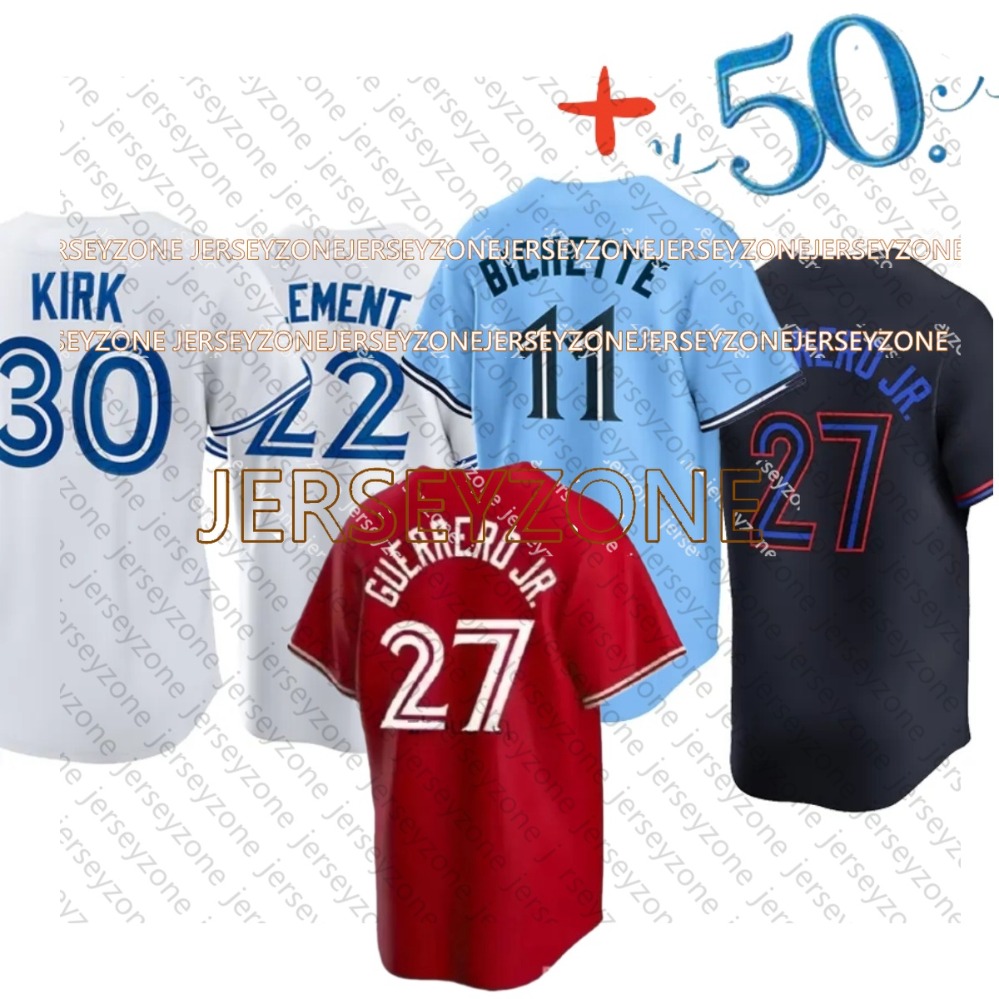 Torontos 2026 50th Anniversary Blue Jays Baseball Jersey Je Carter 27 Vladimir Guerrer Jr. Kazuma Okamoto 4 Gerge Springer 30 Kirk 39 Trey Yesavage 22