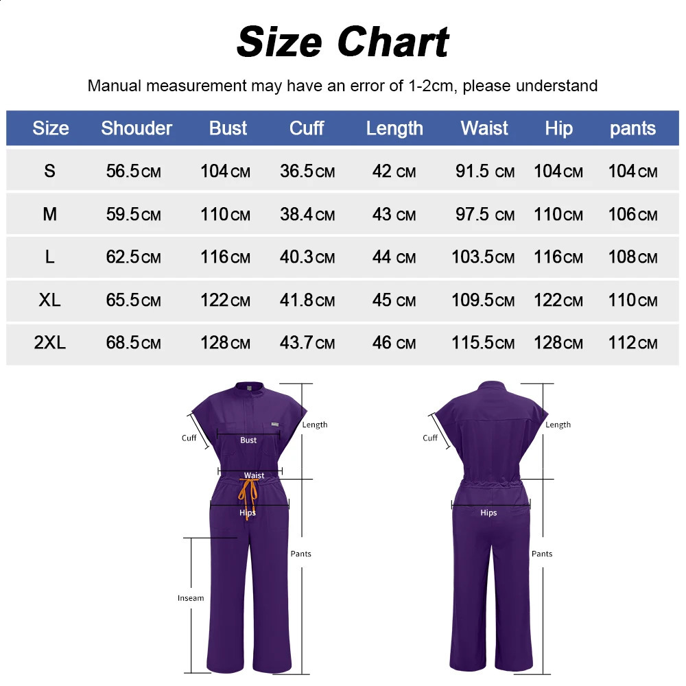 Nurse Jumpsuit Women Spandex Elastic Soft Nursing Scrub Uniforms Sets Female Healthcare Pet Beauty Veterinary Uniform Work Wear 260529