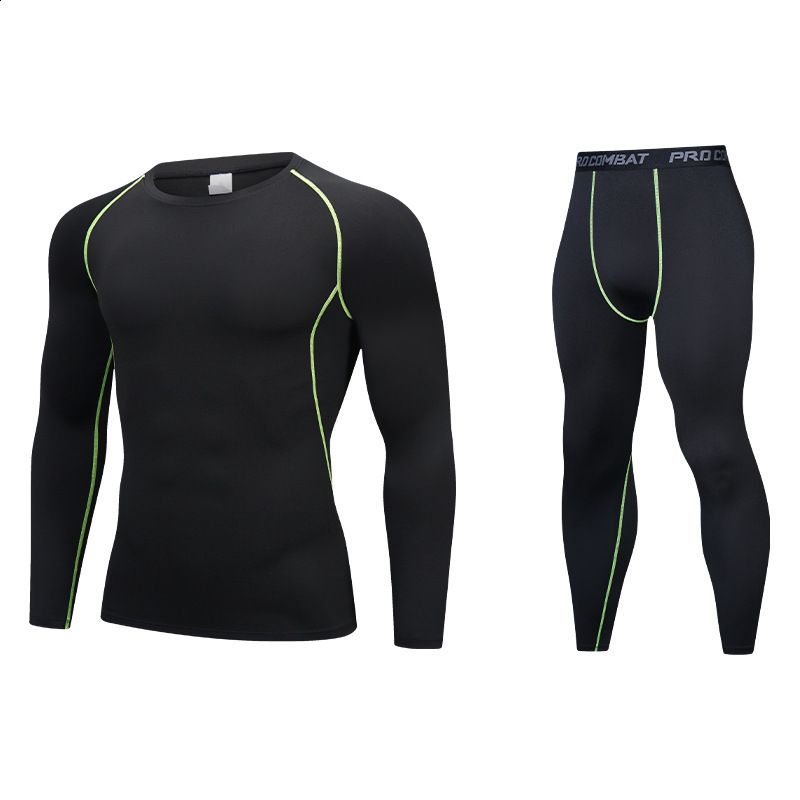 2pcs Men Compression Sportswear Suit Elastic Training Sports Yoga Sets Workout Jogging Fitness Clothing Tracksuit Pants Sporting 260325
