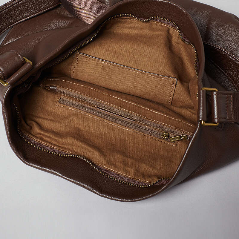 New Top Layer Cowhide Women Bag, Lazy Style Soft Leather Hobo Bag, Large Capacity Casual Shoulder Crossbody Tote Handbag SENYY