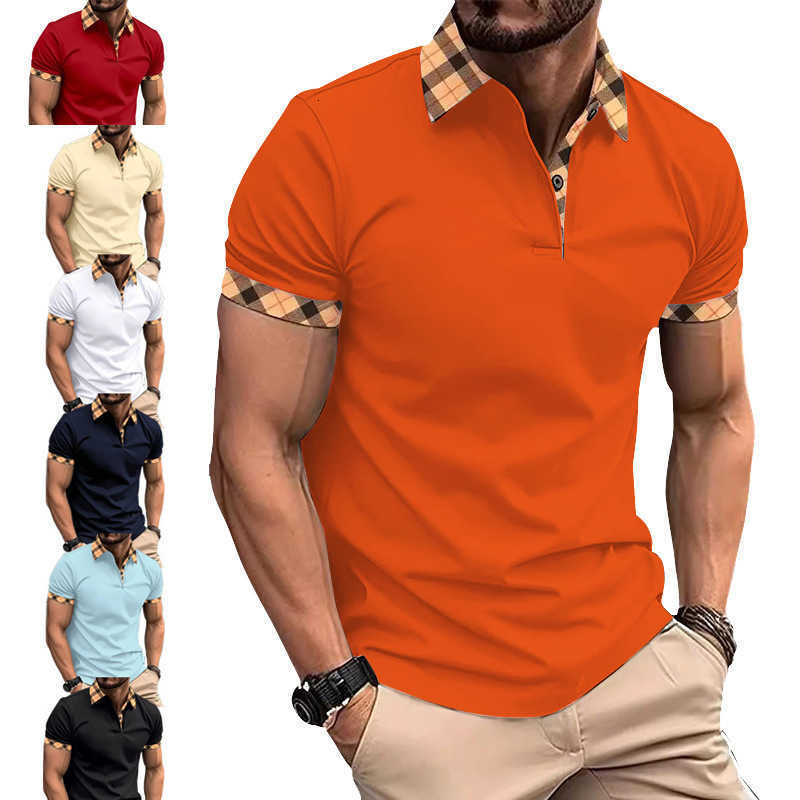 Luxury Brand Designer Clothes New Independent Station European And American Mens Fashion Turn-Down Collar Slim Fit Mens T-Shirt POLO Shirt Short Sleev