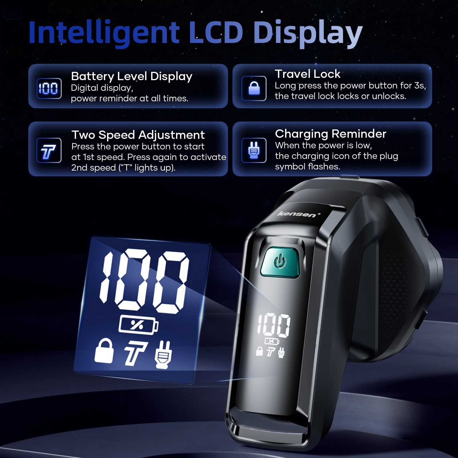 Kensen S32 Electric Shaver for Men 7D Floating Cutter USB-C Rechargeable 8100/8500 RPM IPX6 Waterproof Magnetic RazorJ260530 - view 5