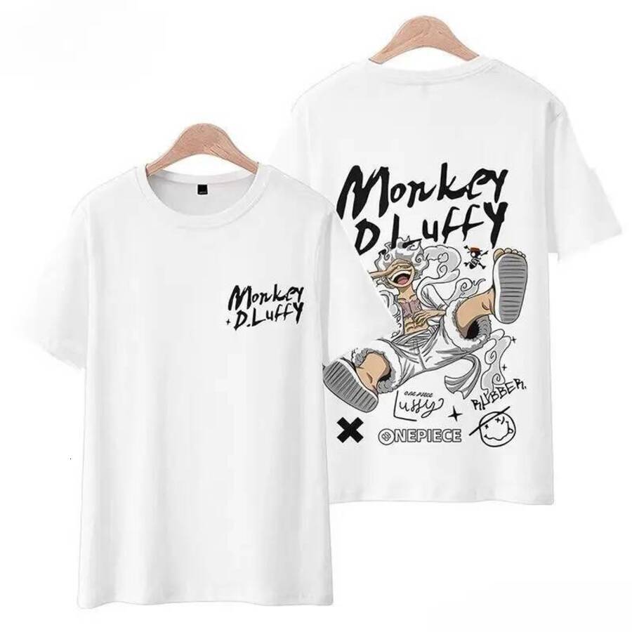 One Piece Short Sleeve Brand, Same as Ace Luffy's Clothing, Trendy Anime T-Shirt, Suitable for Male Students, New Style 2025, Breathable, wholesa