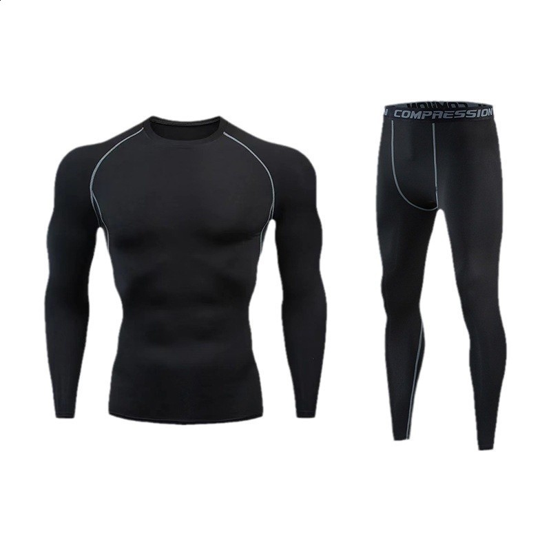 2pcs Men Compression Sportswear Suit Elastic Training Sports Yoga Sets Workout Jogging Fitness Clothing Tracksuit Pants Sporting 260325