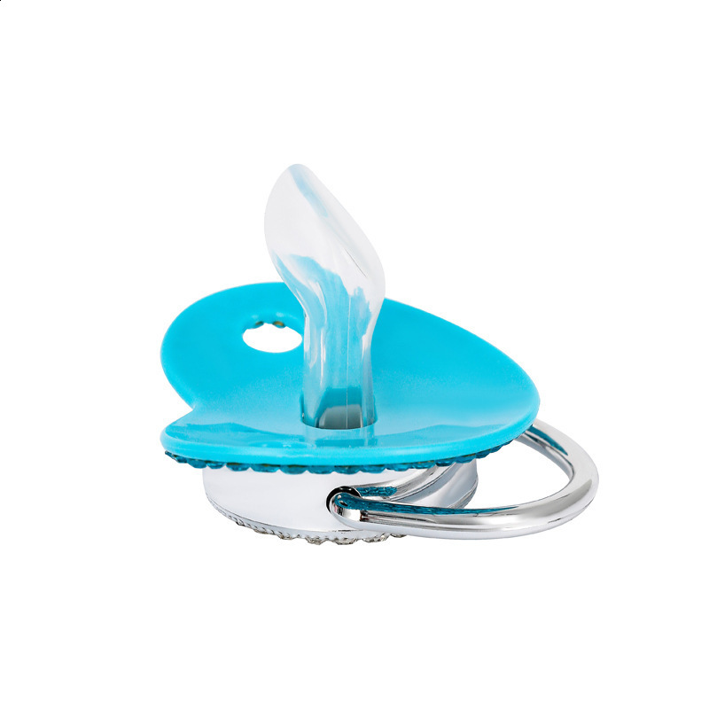 26 Letters Bling Blue Baby Pacifier with Gem Bead Chain Gem Clip /Teether Toy 251107