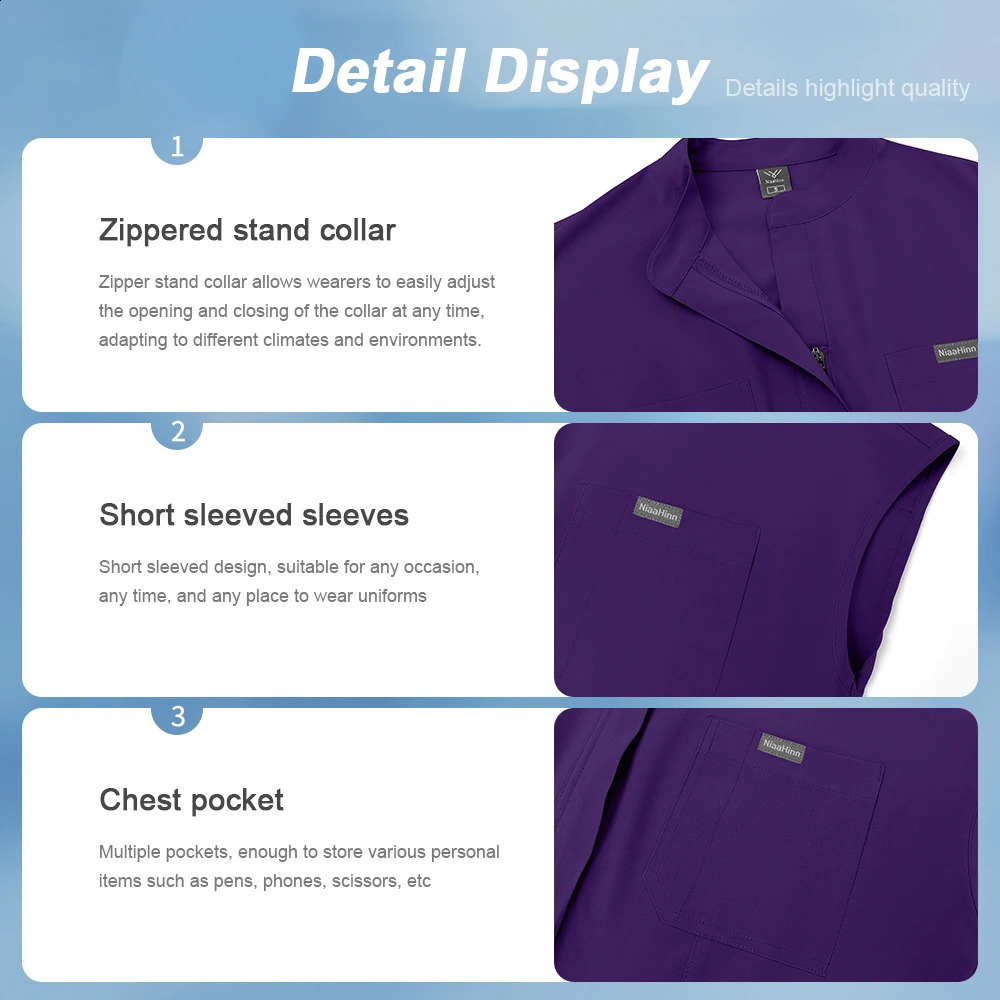 Nurse Jumpsuit Women Spandex Elastic Soft Nursing Scrub Uniforms Sets Female Healthcare Pet Beauty Veterinary Uniform Work Wear 260529