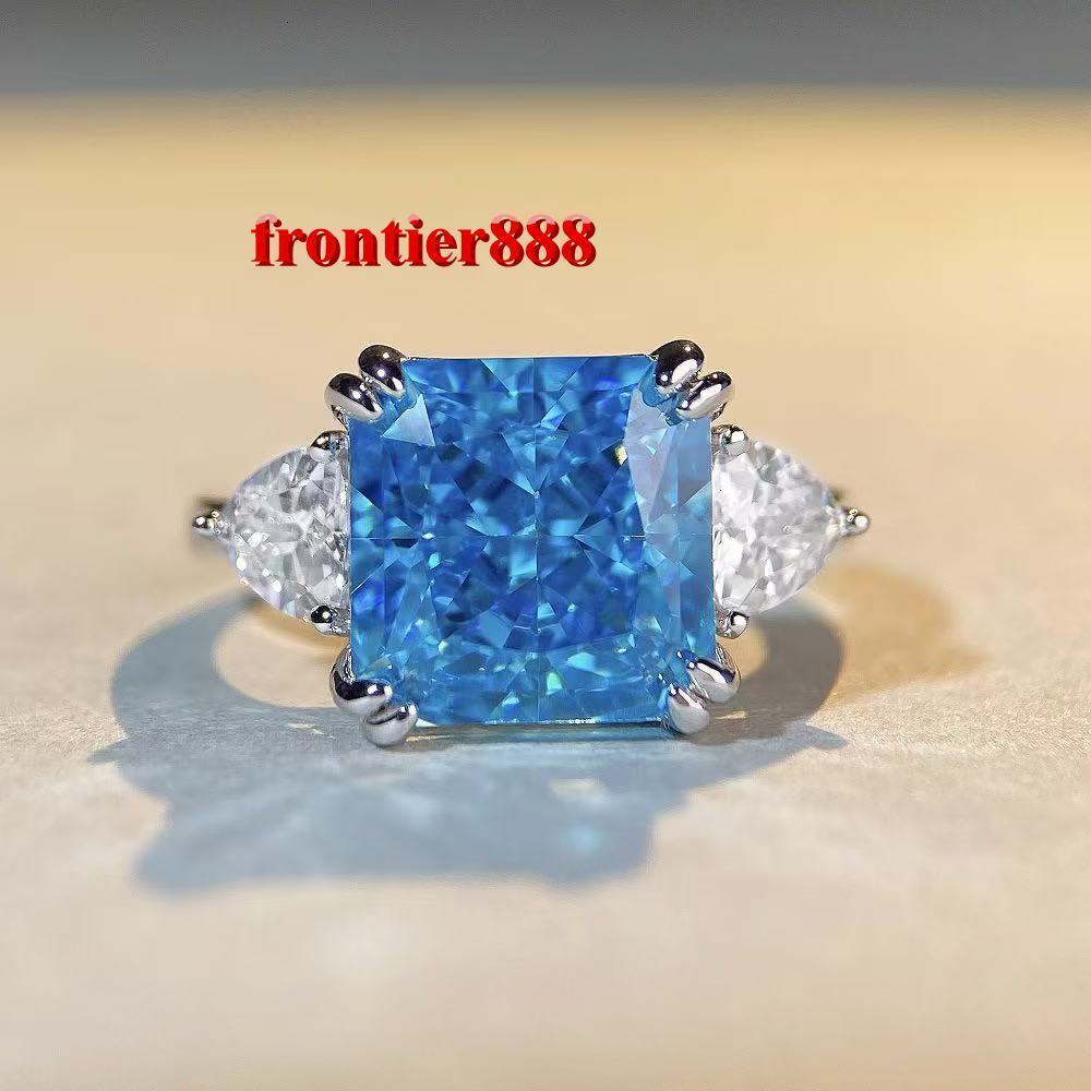 Pink, yellow, blue and purple 5carat Yellow Moissanite Ring 925 Sterling Silver 18k Gold Plated Diamond Ring Wedding Engagement Rings for Bride Gift