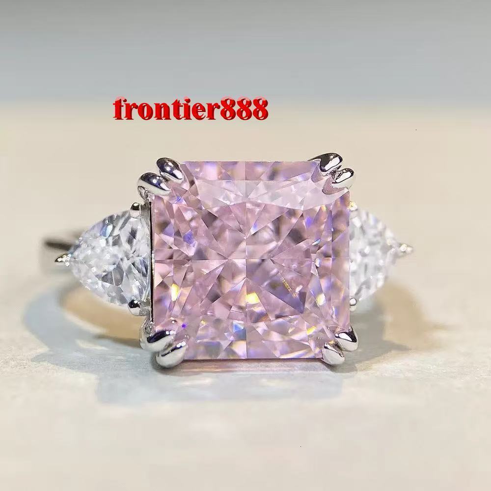 Pink, yellow, blue and purple 5carat Yellow Moissanite Ring 925 Sterling Silver 18k Gold Plated Diamond Ring Wedding Engagement Rings for Bride Gift