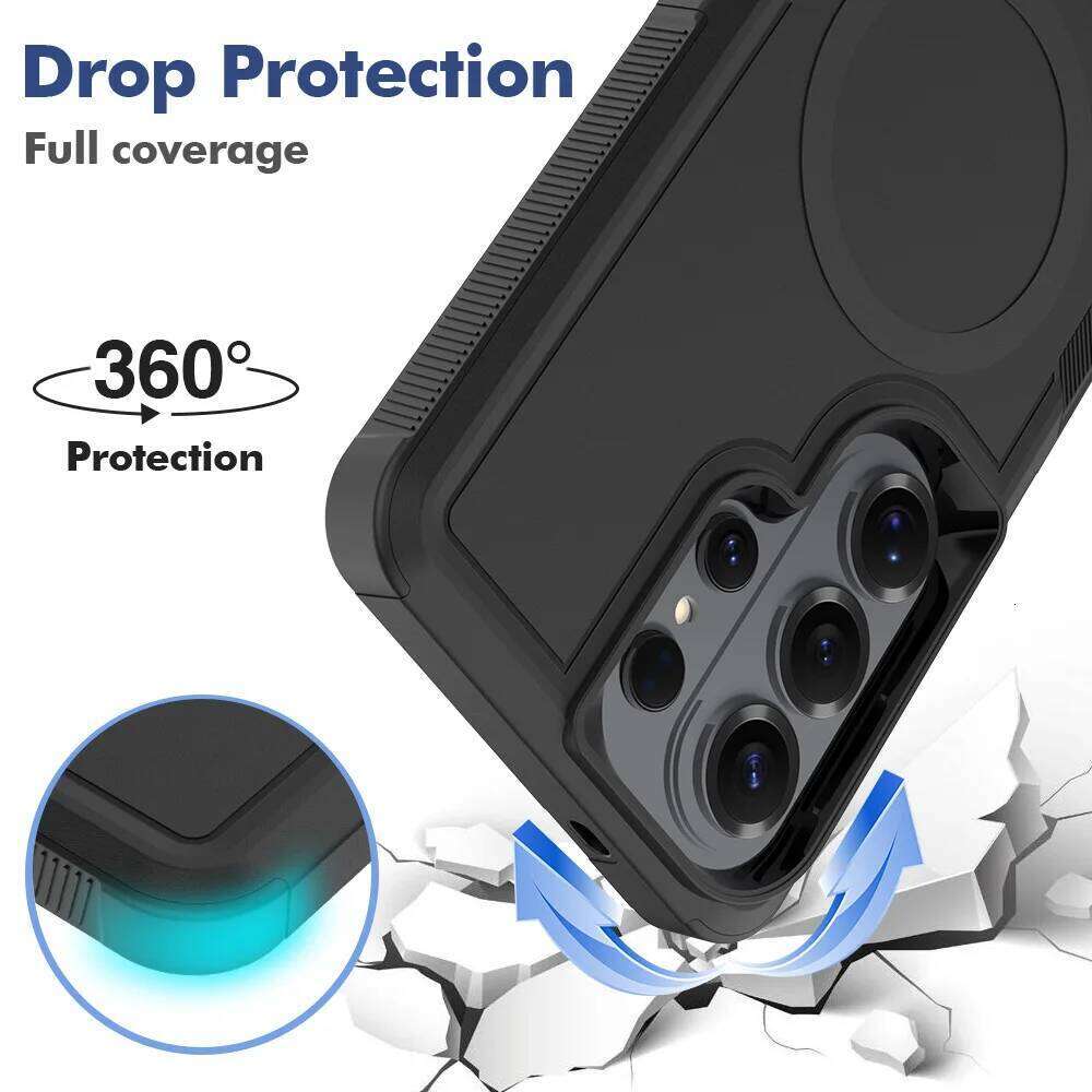 Heavy Duty Armor Rugged Magnetic Shockproof Phone Case Samsung Galaxy S26 Ultra Plus For MagSafe TPU+PC OTT-BOX Back Cover - view 4