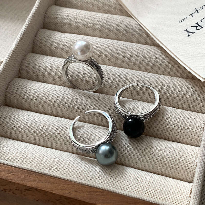 Designer Jewelry Luxury Jewelry S-Brand Tahitian Black Pearl Women, Unique Niche, Adjustable Open Ring For The Index Finger, Light Luxury And Elegant  - view 5