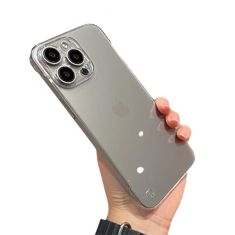 Borderless transparent fine-hole phone case Apple 17 Pro Max, suitable for iPhone 15, 14, 13, 16, frameless