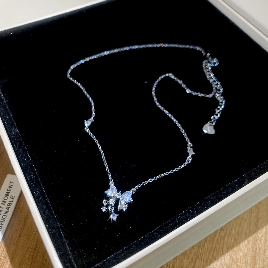 Korean-style ultra-shiny zircon flower round necklace, exquisite versatile, ins-style clavicle chain, light luxury and high-end feel, women's nec - view 7