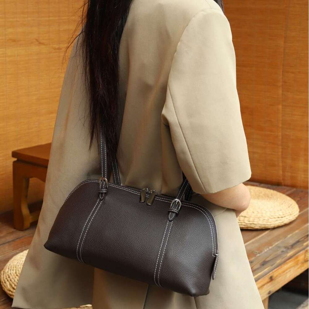 Genuine leather women handbag simple versatile style new fashion commuter tote crossbody underarm shoulder bag SENYY