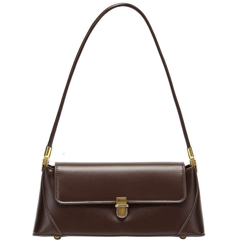 Vintage Leather Shoulder Bag - Women's Lock Flap Underarm Purse, Elegant Retro Style for Work, Casual & Evening Events