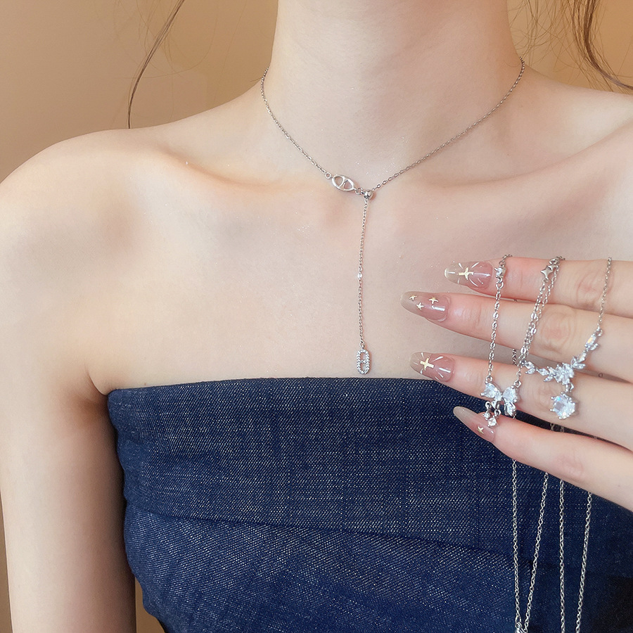 Korean-style ultra-shiny zircon flower round necklace, exquisite versatile, ins-style clavicle chain, light luxury and high-end feel, women's nec - view 3