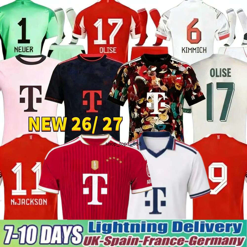 Bayern 26 27 KANE Soccer Jerseys LUIS DIAZ NJackson GORETZKA GNABRY MUnICHs Davies MINJAE KIMMICH MUSIALA OLISE Home Oktoberfest football Shirt Men Ki