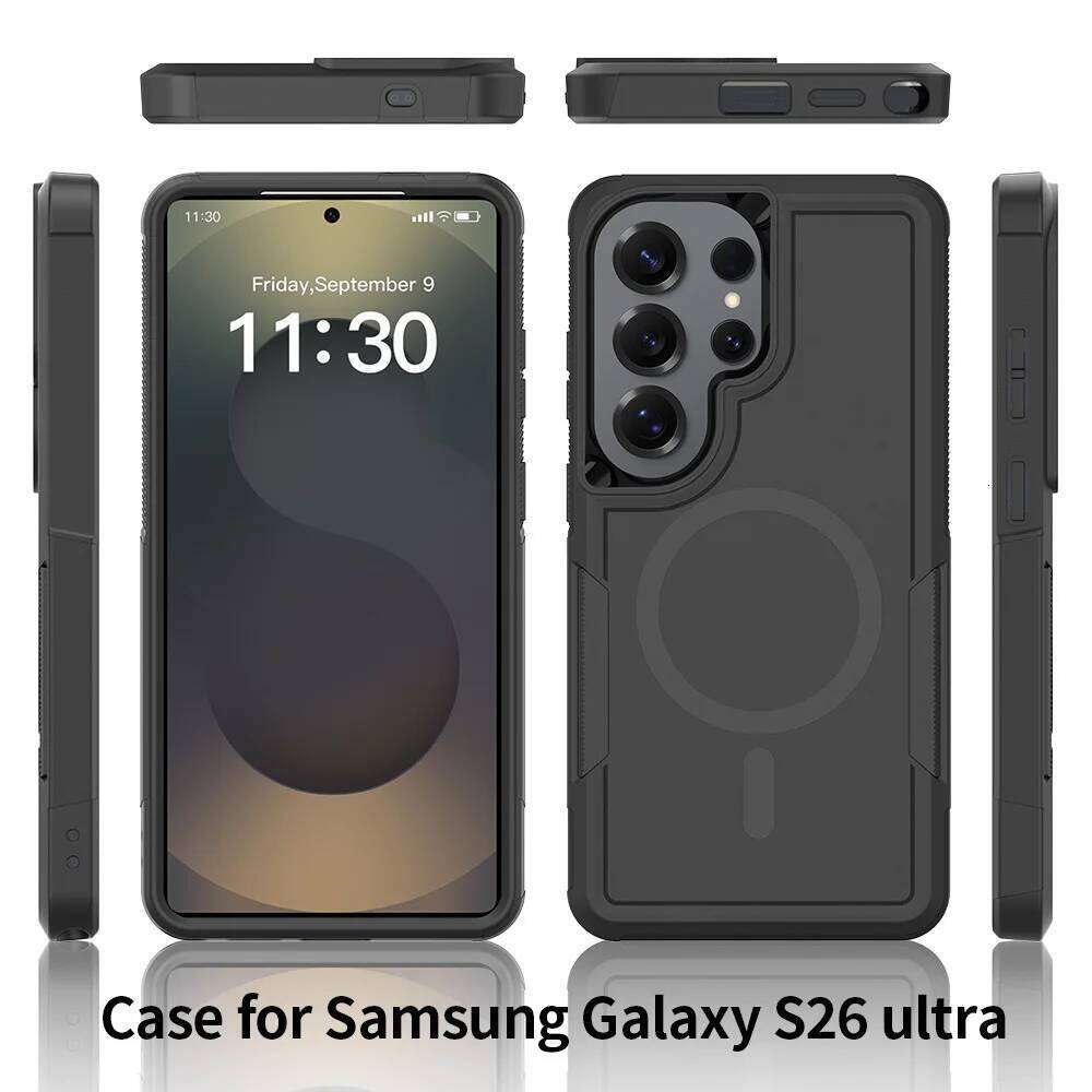 Heavy Duty Armor Rugged Magnetic Shockproof Phone Case Samsung Galaxy S26 Ultra Plus For MagSafe TPU+PC OTT-BOX Back Cover