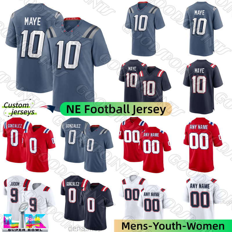 New EnglandS Patriotses Jersey PatriotsJersey Drake Maye Tom Brady Christian Gonzalez Stefon Diggs TreVeyon Henderson Stevenson Hunter Henry Football 