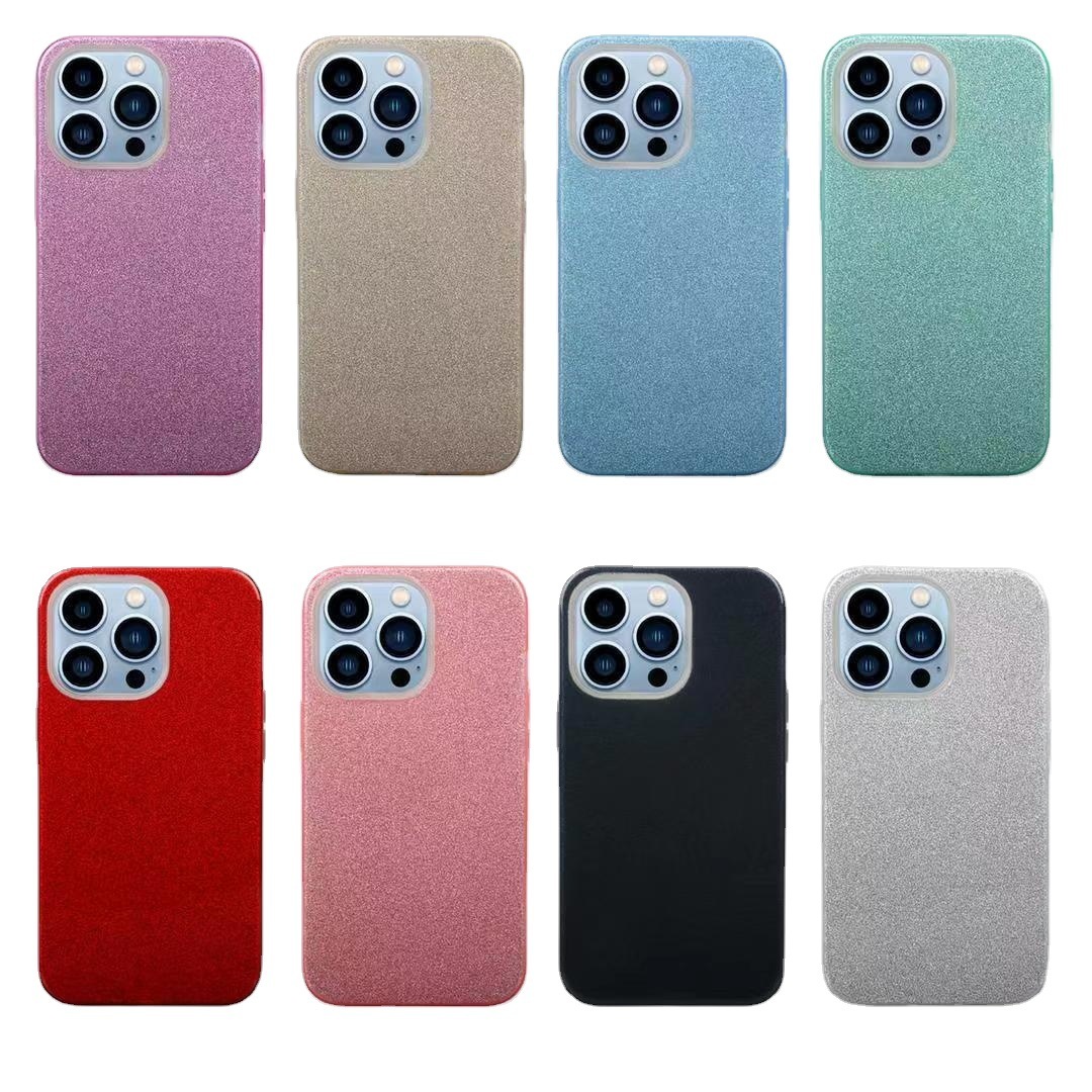 Suitable for Apple iPhone 17E/AIR/16Pro Max/15/14 gradient glitter three-in-one phone case
